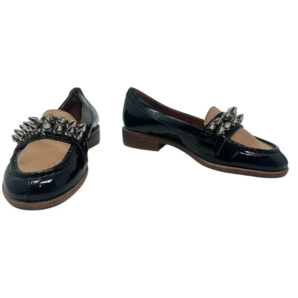 Jeffrey Campbell Bite-2 Studded Loafers‎ Patent Leather Black Size 37 US 6.5